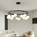 Magic Bean Pendant Chandelier White Glass Ball LED Lighting