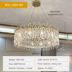 Crystal Pendant Chandelier: Luxury LED Decor for Living Room & Kitchen