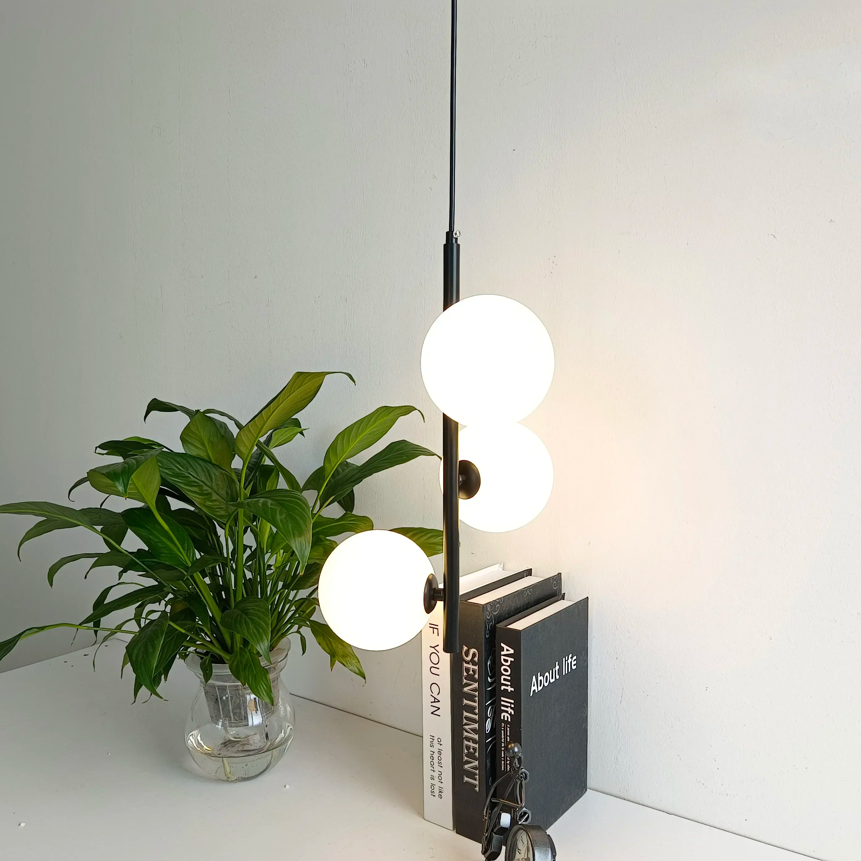 Nordic Black Glass Ball LED Pendant Lights by - Modern Bedroom & Living Room Decor