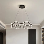 Wave Ring LED Pendant Chandelier for Living Room Bedroom, Modern Circle Lamp Fixture