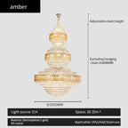 European Crystal Duplex Chandelier for Elegant Living Room and Villa décor.