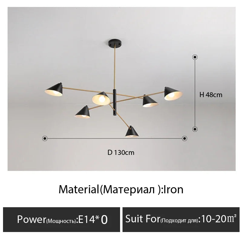 Cone Pendant Light: Minimalist Art Chandelier for Home Living Dining Room