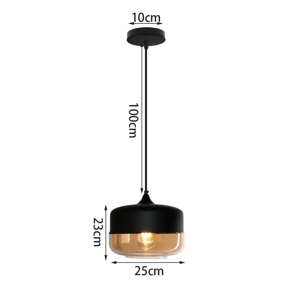 Glass Shade Pendant Light, Industrial Kitchen Restaurant Decor Lighting