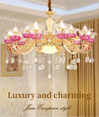 Flower Candle Villa Chandelier for Luxury Living and Dining Rooms