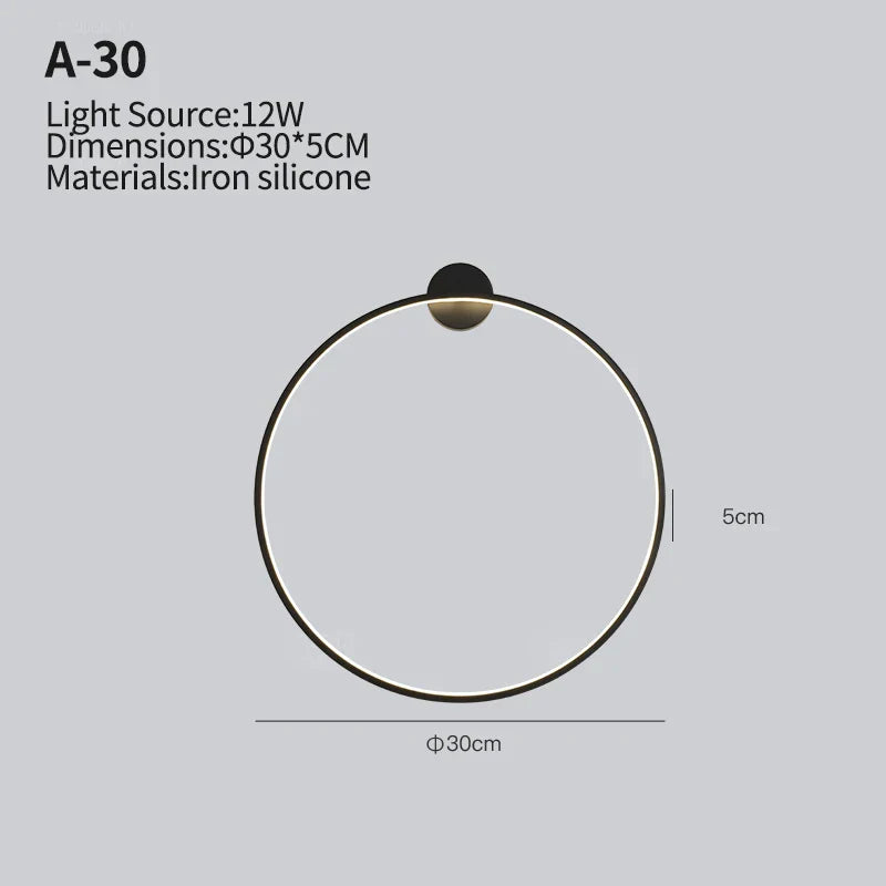 Round LED Wall Lamps for Bedroom & Living Room Decor