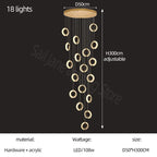 Modern Ring Chandelier for Living Room, Dining Room, Bedroom - Villa Attic Lighting