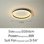 Modern Round Bedroom LED Ceiling Light for Living Room Study, Home Decor Lighting
