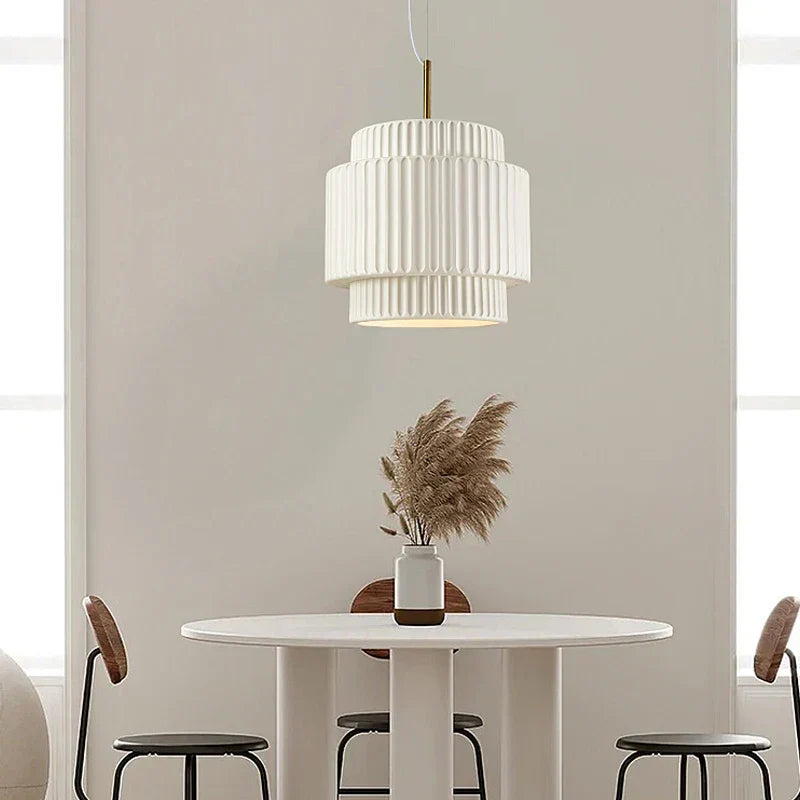 Cream Wind LED Chandelier: Nordic Minimalist Wabi Sabi Style for Dining Room, Bedroom & Bar