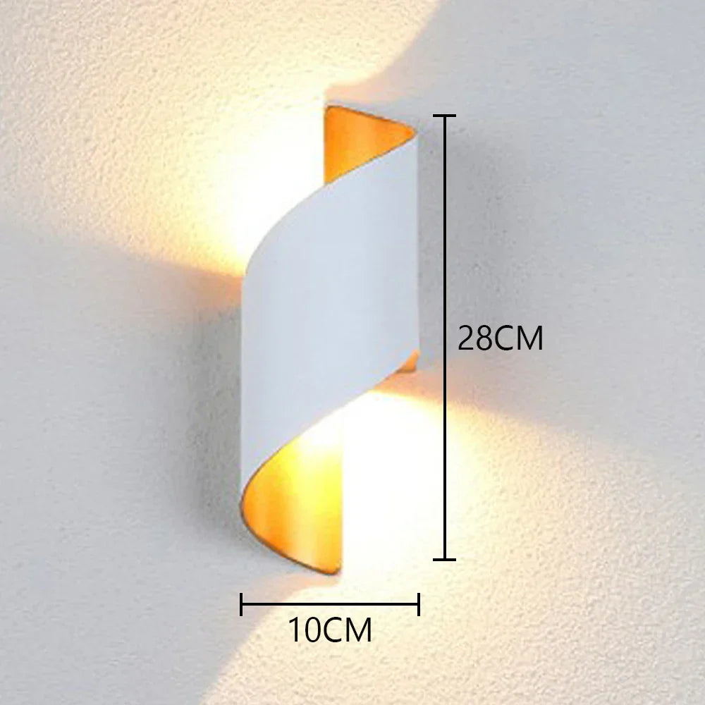 Modern Nordic Aluminum LED Wall Lamp for Living Room Bedroom Bedside Sconce