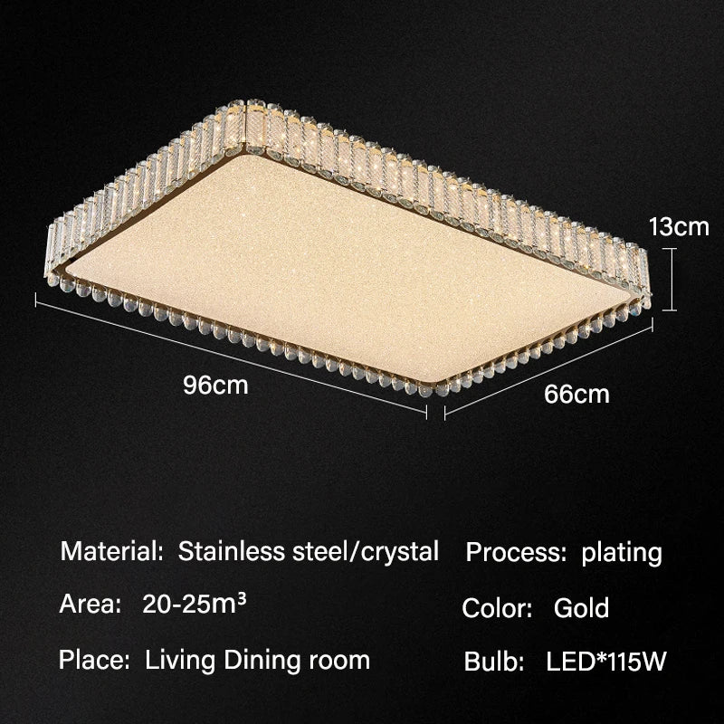 Crystal LED Ceiling Lights: Modern Home Lighting Fixture for Living, Dining, Kitchen, Bedroom