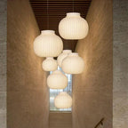 Japanese Nordic Design LED Silk Pendant Lights for Living Room and Restaurant