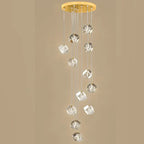 Crystal LED Chandelier for Staircase: Luxury Indoor Stair Lighting Fixture