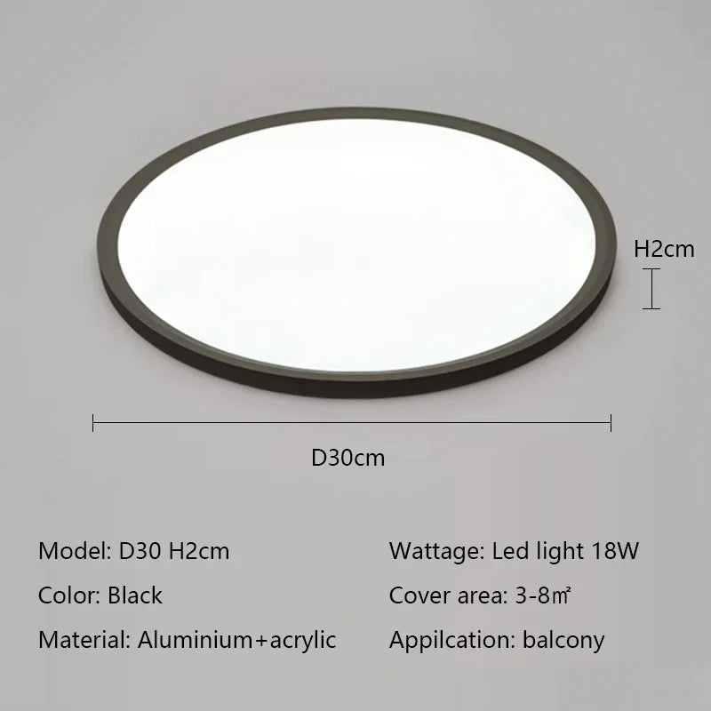 Modern LED Round Ceiling Lamp for Bedroom Study Balcony Decor