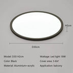 Modern LED Round Ceiling Lamp for Bedroom Study Balcony Decor