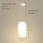 Tatami Fabric Shade LED Pendant Lights for Living Dining Bedroom
