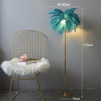 Modern Ostrich Feather Shade LED Floor Lamp for Stylish Indoor Lighting