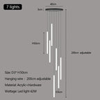 Modern Minimalist Stair Pendant Strip Lamp for Luxury Living Spaces.