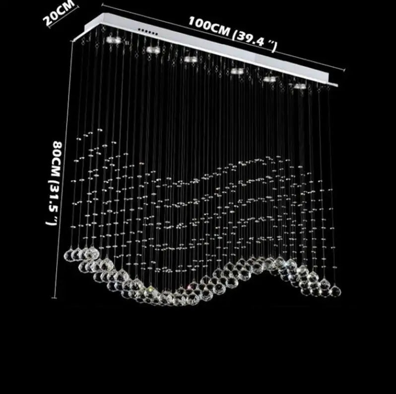 Crystal Pendant Lights: Modern Luxury Rectangle Hanging Lamps for Home Indoor Decor