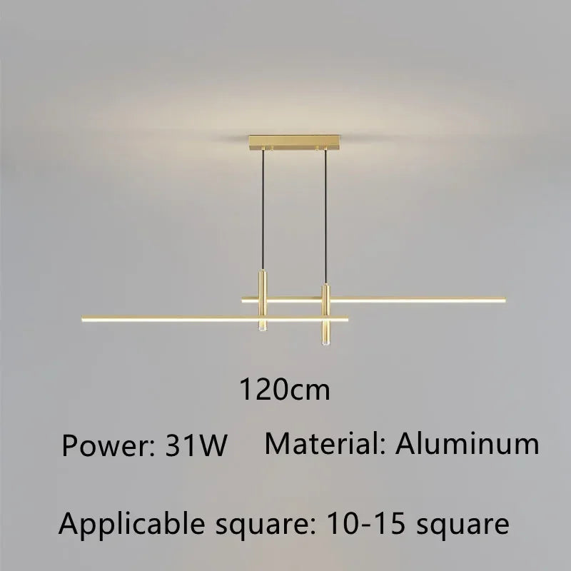 Minimalist LED Pendant Light in Black Gold for Dining Room Chandelier Home Lighting