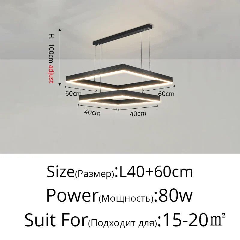 Nordic Designer Aluminum LED Chandelier for Living Room Dining Table by Afralia™