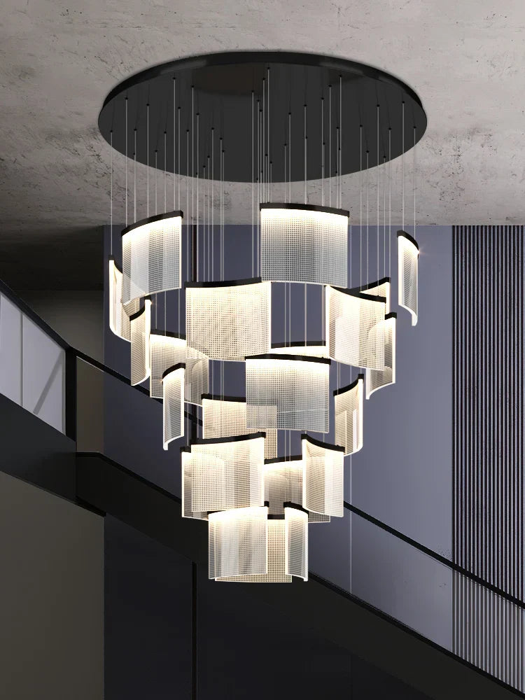 Acrylic LED Chandelier: Modern Light Luxury Dimmable Pendant for Living Room-Elegant Lighting Fixtures