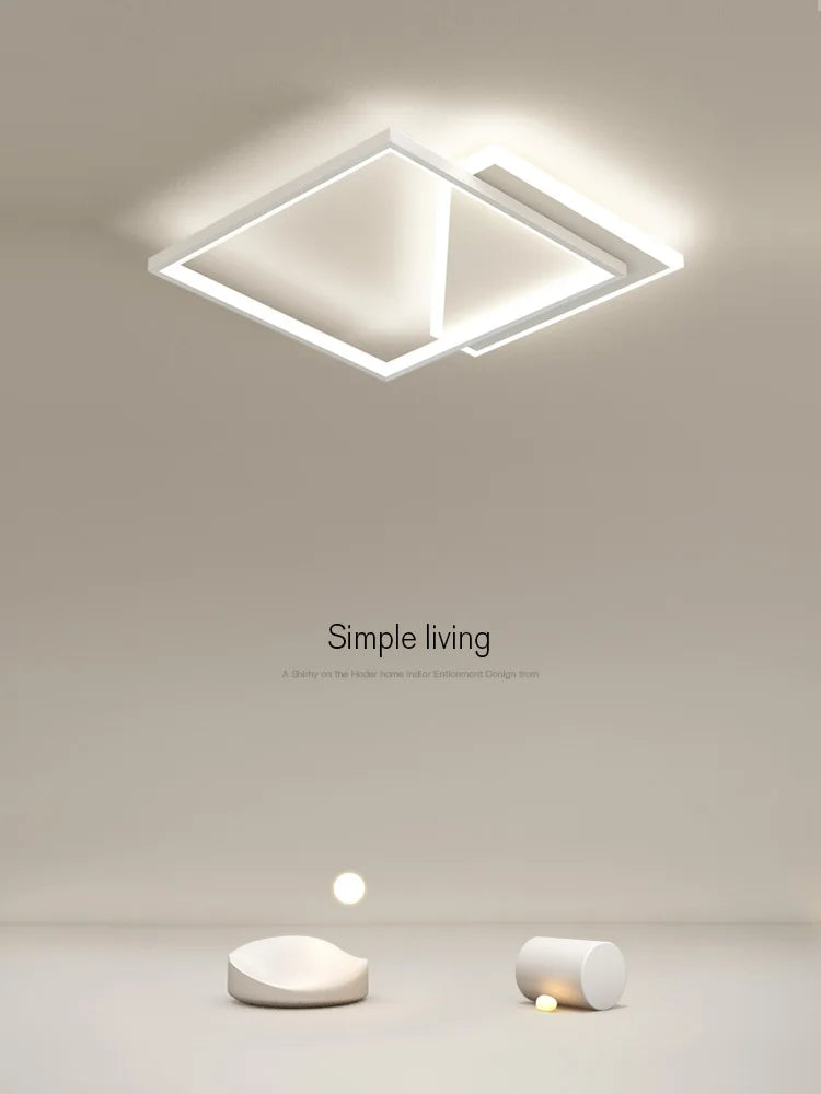 Geometric LED Ceiling Lamp | Modern Nordic Bedroom Study Light