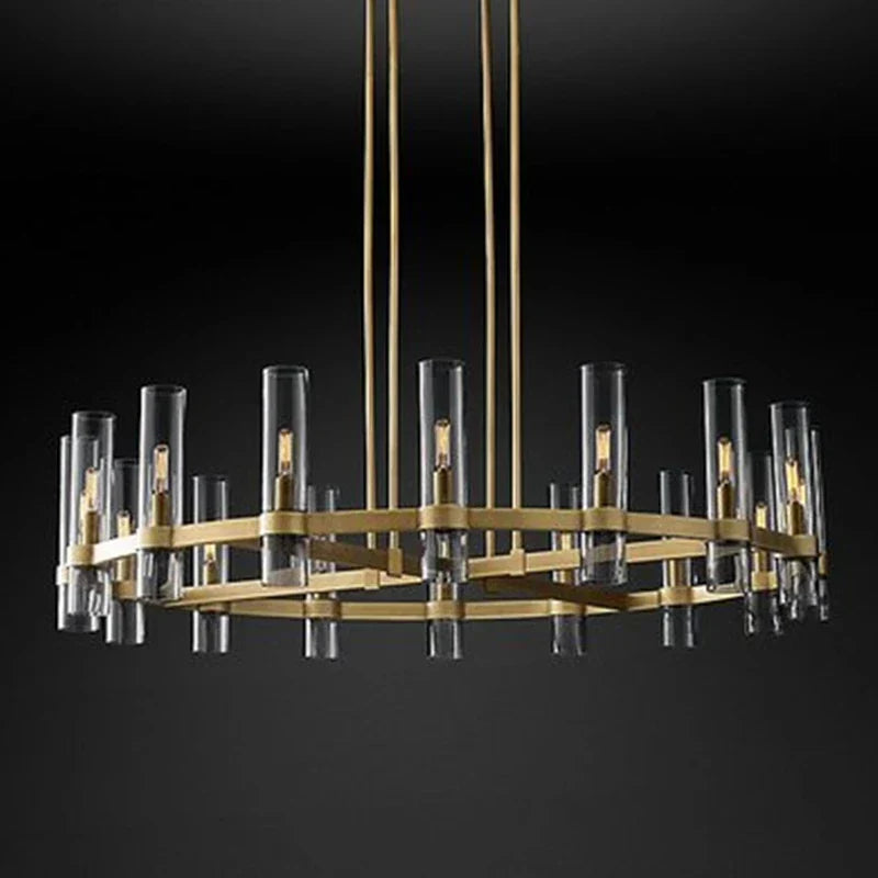 Chrome Glass Chandelier Pendant Lamp LED Lighting Loft Retro Foyer Chandelier