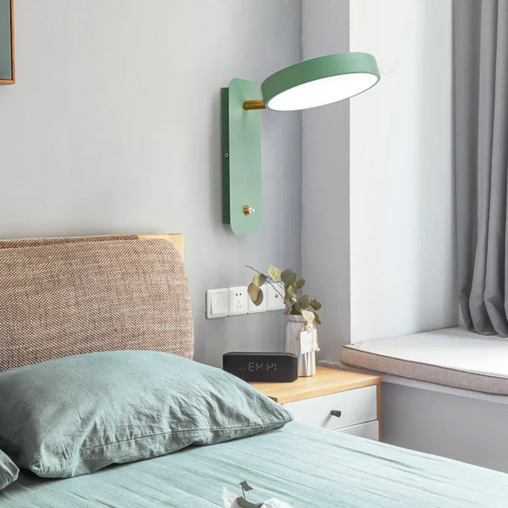 Rotatable Macaron Wall Sconce with Switch - Modern Nordic Design for Home Lighting