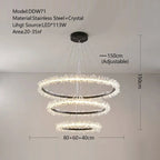 Crystal Pendant Chandelier: Designer LED Lighting for Living Room, Dining Room, Bedroom
