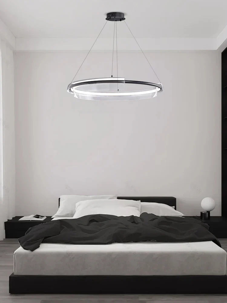 Nordic Minimalism Ring LED Chandelier Acrylic Circle Pendant Light Fixture