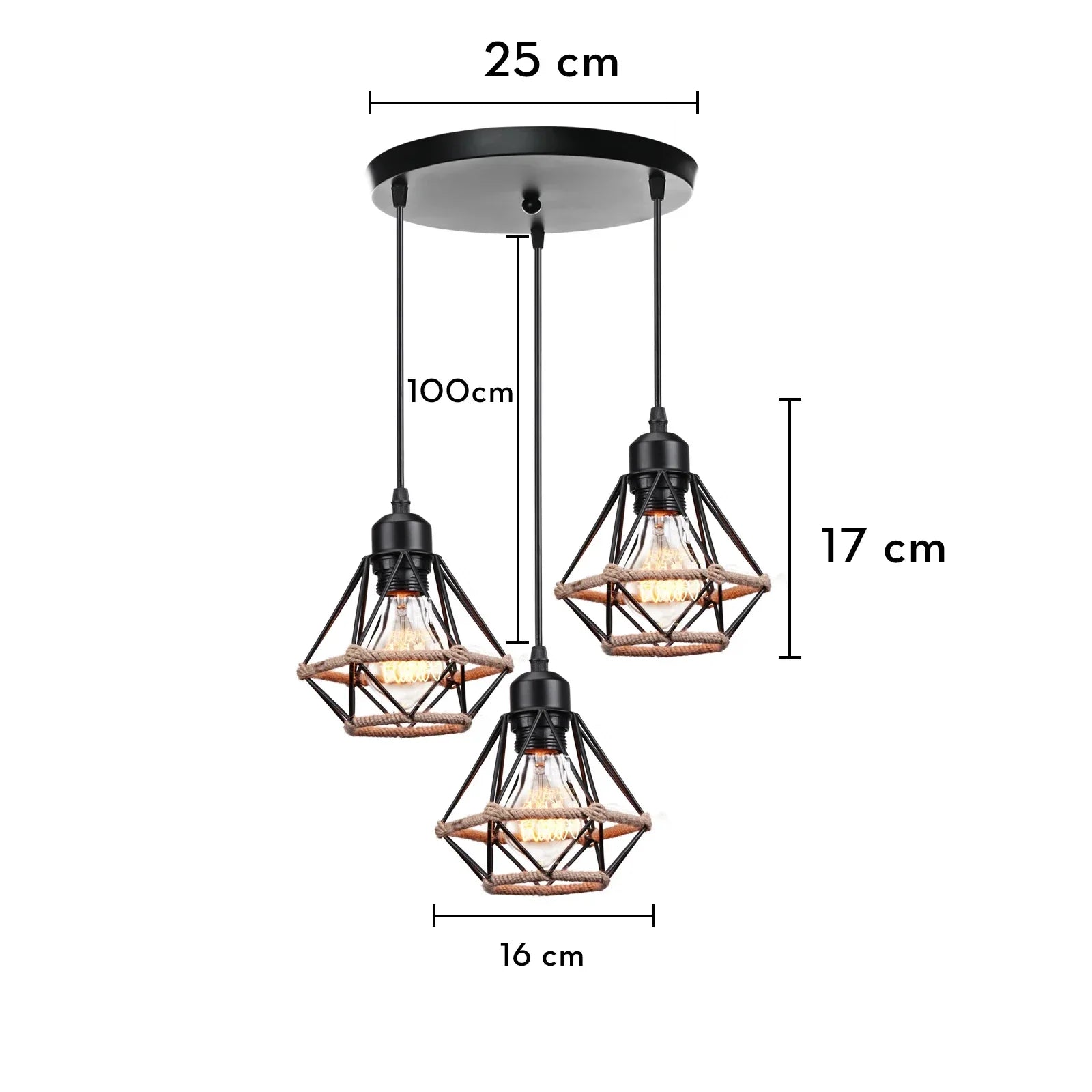 Wrought Iron Caged Pendant Light for Industrial Style Decor