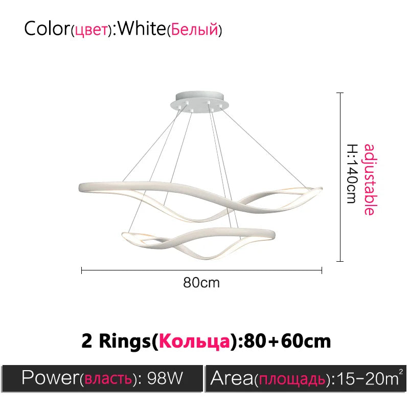 Modern LED Living Room Chandelier Creative Nordic Hall Lamps