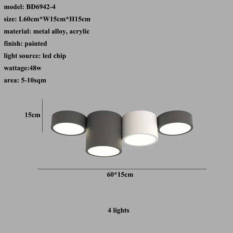 Cylinder LED Ceiling Lamp for Living Room and Bedroom Decor