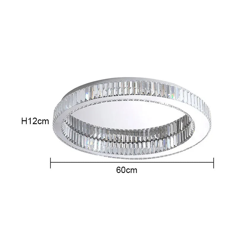 Crystal Circle Chandelier: Modern Nordic LED Ceiling Lamp for Living Room, Bedroom, Study