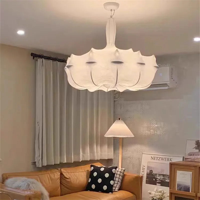 Viscontea Silk Pendant Light: Designer Italian Lamp for Living Room, Bedroom, Kitchen & Dining