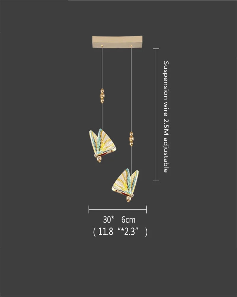 Butterfly LED Chandelier: Modern Hanging Light for Home, Bedroom, Coffee Store & More