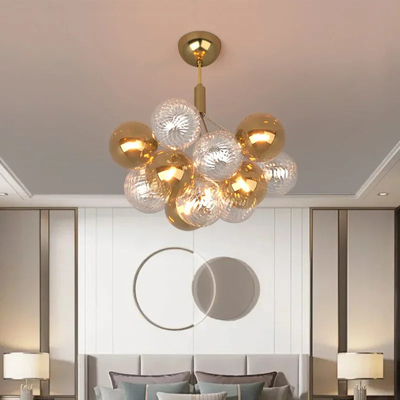 Multicolor Glass Ball Chandeliers Pendant Lights for Living Room Dining Bedroom