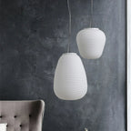 Glass Cocoon Pendant Light for Kitchen Dining Table, E27 LED Hanging Lamp