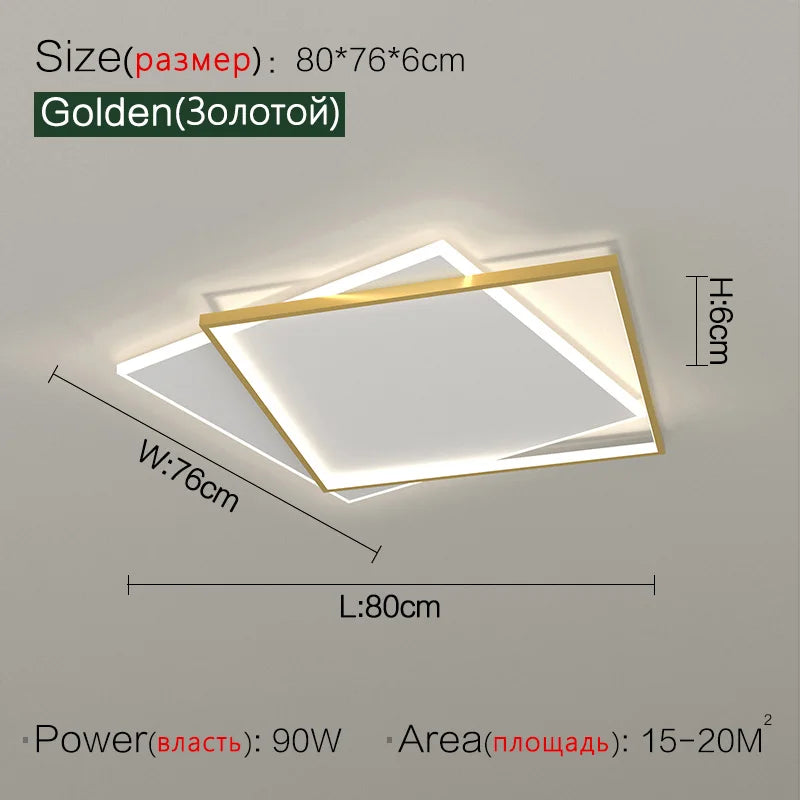 Square Minimalist Ultra-Thin Ceiling Lamp for Bedroom Living Room Modern Nordic Lighting