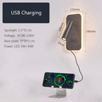 LED Wall Lamp USB Charging Bedroom Hotel Bedside Reading Sconce Switch