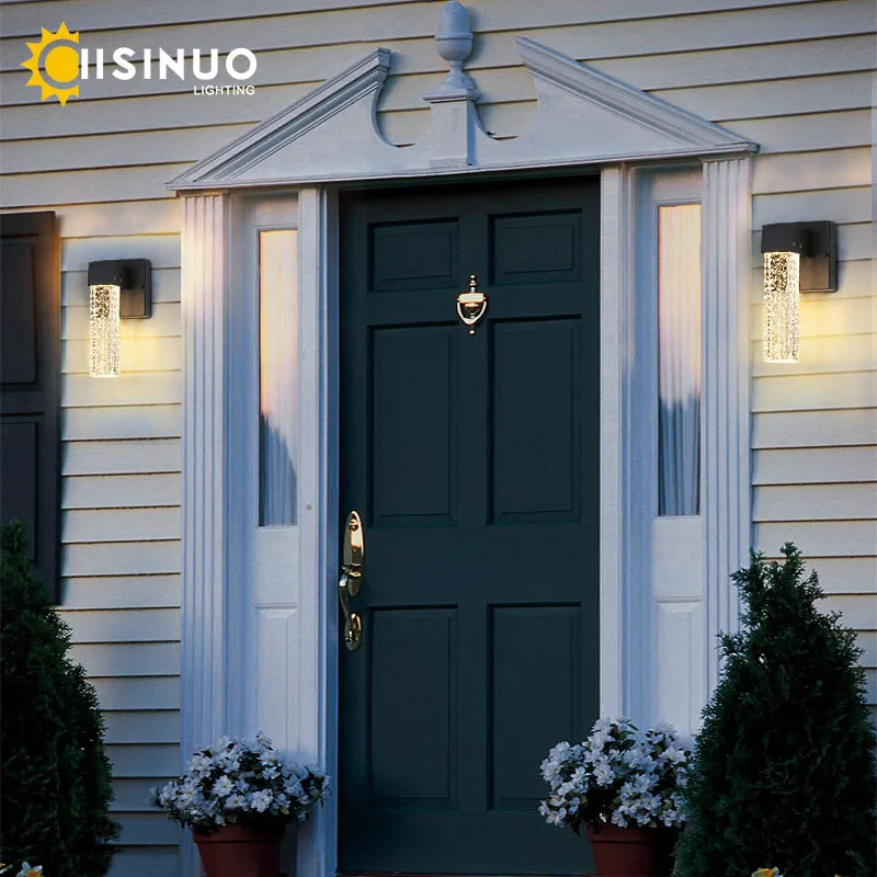 Crystal LED Outdoor Wall Light IP65 Waterproof Sconce for Balcony Garden