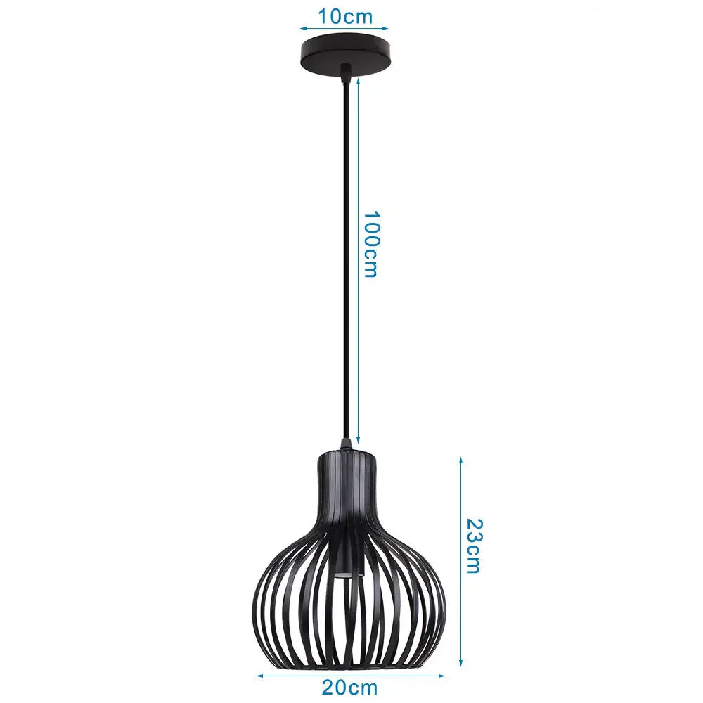 Modern Industrial Cage Pendant Light Fixture for Home Kitchen Island Decor