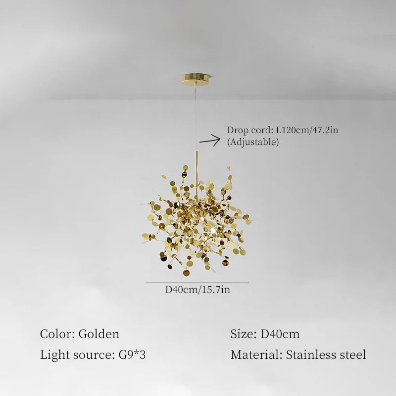 Stainless Steel Hanging Lamps for Ceiling Bar Pendant Lights Restaurant Luxury Chandelier