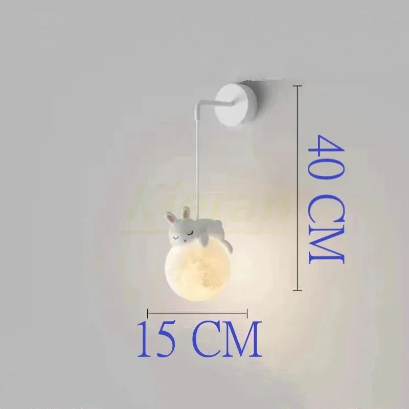 Nordic Moon LED Chandelier & Animal Wall Lamps for Modern Living Room & Bedroom