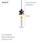 Children's Room Glass Pendant Light Bedrooms Bedside Chandelier Metal Dining Table Lamp