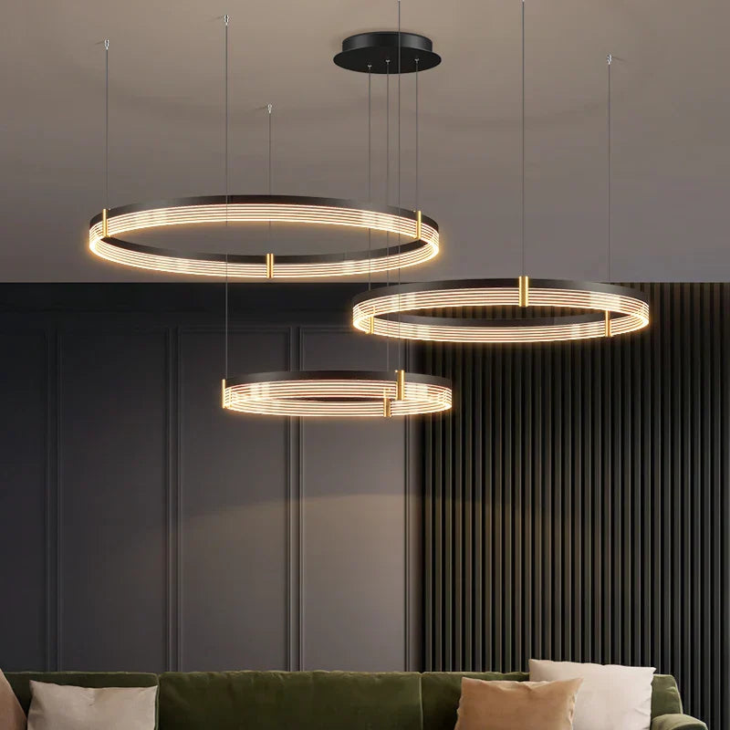 Modern Acrylic Circle Chandelier Pendant Lights for Indoor Living Room Decor