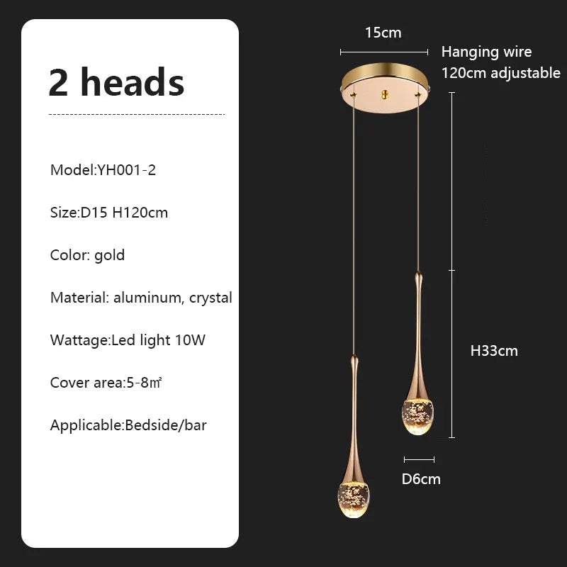 Crystal Chandelier: Modern LED Pendant Light for Villa Living Room and Attic