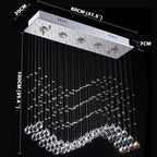 Crystal Pendant Lights: Luxury Modern Rectangle Hanging Lamps for Home Indoor Décor