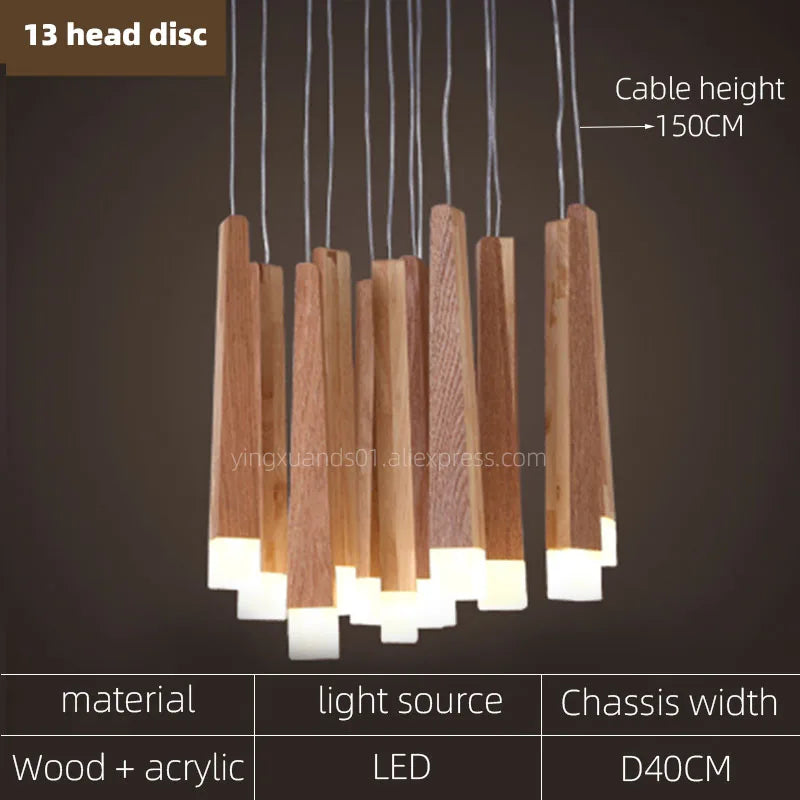 Modern Wood Chandelier Pendant for Dining Room, Living Room, Bedroom