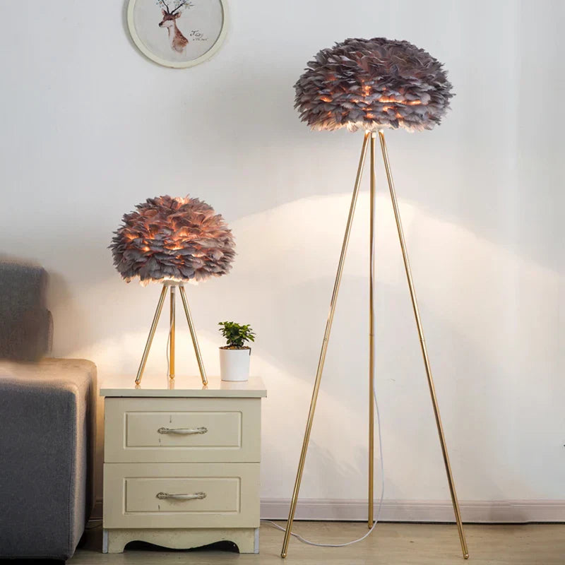 Nordic Feather Floor Lamp for Bedroom and Living Room Lighting